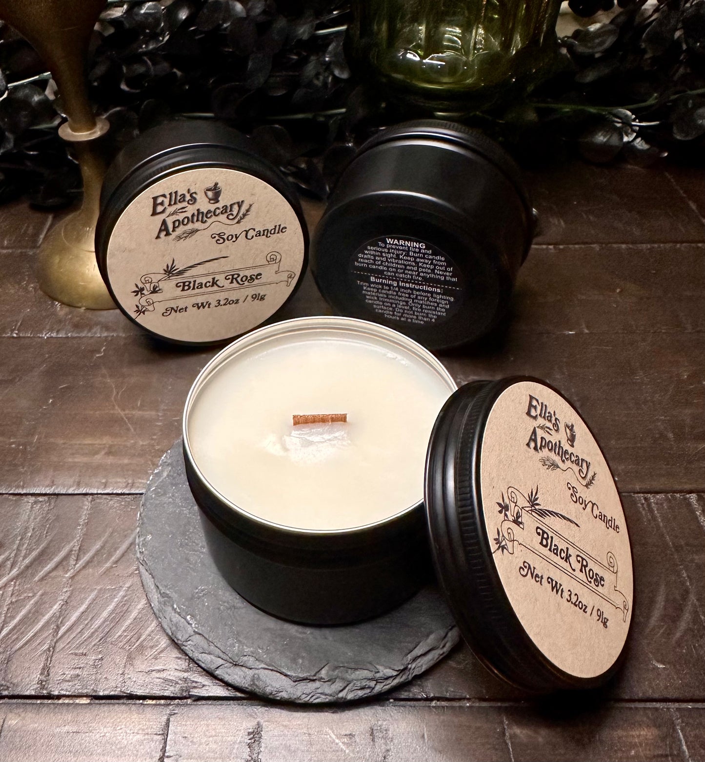 Black Rose - 3.4oz Travel Tin Candle