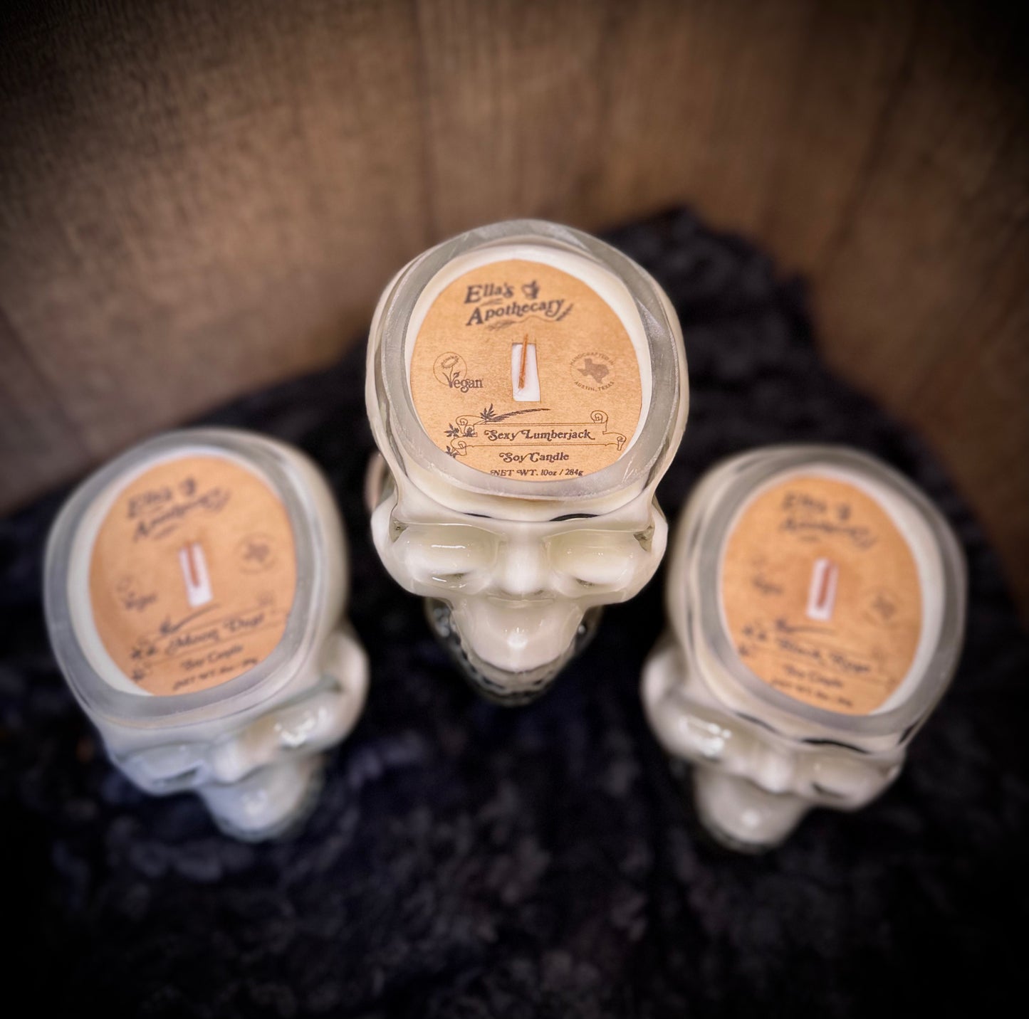 Glass Skull Candle