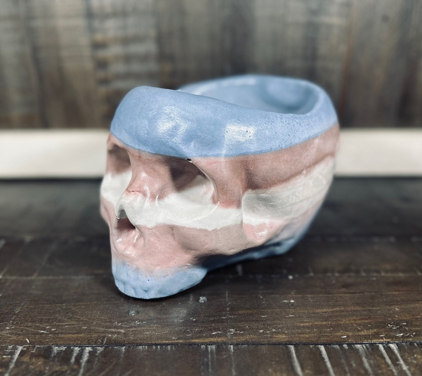 Huge Cement Skull Candle (Handcrafted)