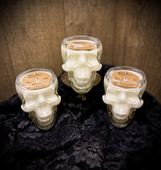 Glass Skull Candle