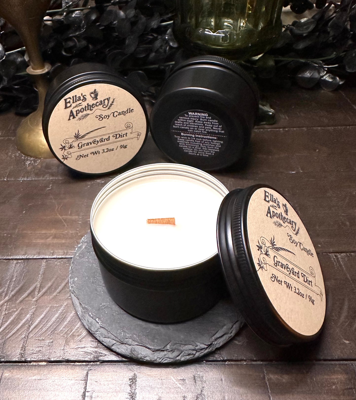 Graveyard Dirt - 3.4oz Travel Tin Candle