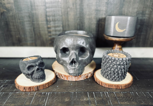 Huge Cement Skull Candle (Handcrafted)