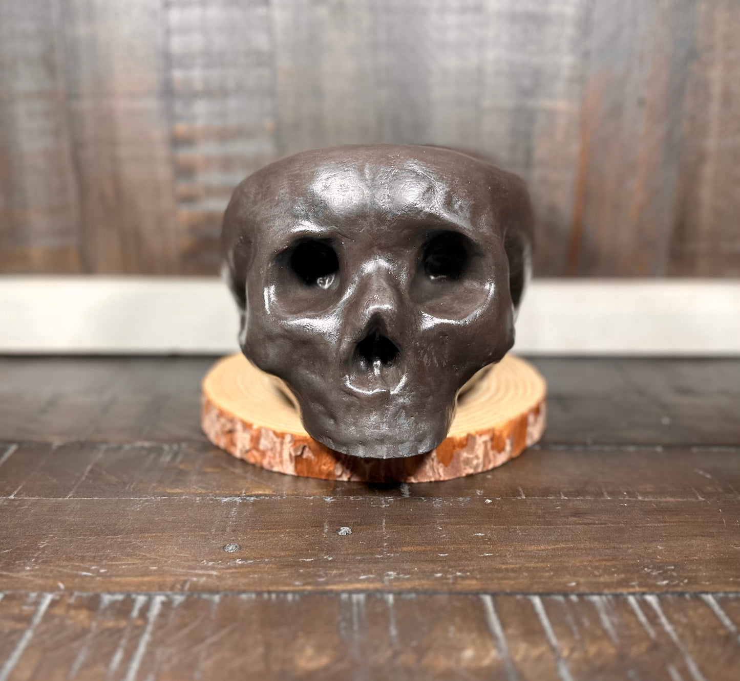 Huge Cement Skull Candle (Handcrafted)