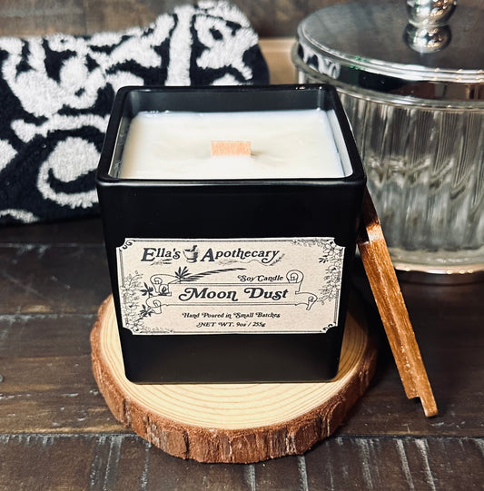 Moon Dust  - 9oz Black Glass Candle